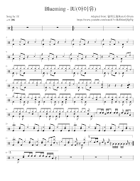 Acoustic drums (drum set) bass drums. Blueming Iu Drum Set Score Sheet Music For Drum Group Solo Download And Print In Pdf Or Midi Free Sheet Music For Blueming By Iu Pop Musescore Com