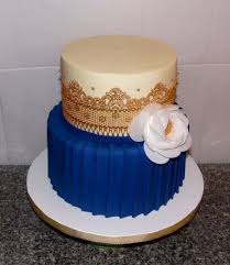 Navy Gold Bridal Shower Cake Cake Bridal Shower Cake Royal Blue Cake