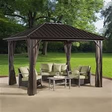 Maybe you would like to learn more about one of these? Sojag Genova Hardtop Gazebo With Netting 10 Ft X 12 Ft 500 9165258 Rona