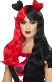 Ladies Cosplay Black Red Fancy Dress Wig Fancy Dress Wigs Film Fancy Dress Red Fancy Dress