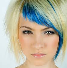 And we're loving her fearless fringe. Neon Hair Colors Neon Hair Color Dip Dye Angled Asymmetric Bangs My Random Style Pinterest