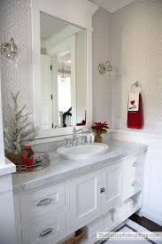 Christmas Powder Bathroom 12 Days Of Holiday Homes The Sunny Side Up Blog Christmas Bathroom Christmas Bathroom Decor Christmas Decorations Bedroom