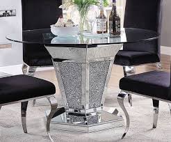 Acme Furniture Noralie Round Dining Table Dining Room Decor Elegant Baroque Furniture Mirrored Furniture