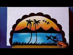 Natural Oil Simple Painting Youtube Nature Paintings Oil Pastel Art Oil Pastel Drawings