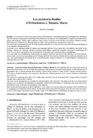 Modles tlchargeables convocation un entretien pralable une sanction disciplinaire. Pdf Les Carnivores Fossiles D El Harhoura 1 Temara Maroc