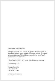 Copyright Page Example Of Copyright Pages Free Copyright Templates