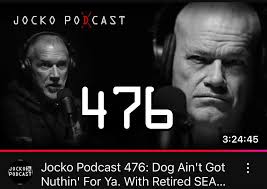 EPIC #jocko podcast just dropped harkening back to Dog's @harold.underdown  legacy as Navy SEALS Master Chief with young(er) @jockowillink. Doggy ain't  got nothin for ya ... but does he now??!! Jocko podcast #