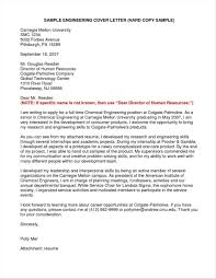Cover Letter Chemical Engineering Example Sample Cover Letter