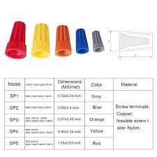 But the color of the wire nut, only indicates the number of solid or stranded conductors that can be used ,depending on the brand of the wire nut. 220pcs Wire Nuts Assortment Kuject Twist Nuts Caps Kit Electrical Wire Connectors With Spring Awg 22 10 Screw Terminals For Automotive Truck Trailer Wire Joint Amazon Com Industrial Scientific