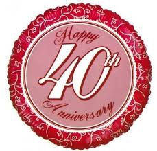 As it a ruby anniversary use a ruby sparkle or red glitter on the flowers, cards and gift packing. 40th Wedding Anniversary Balloon Daisy Chain Florist Burnley Delivering Fresh Flowers In Burnley Nad The Surrounding Area Burnley Lancashire
