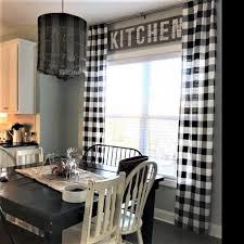 Black And White Buffalo Plaid Kitchen Decor Black And White Buffalo Check Curtains Rod Pocket Options Etsy Home Farmhouse Kitchen Decor Check Curtains