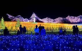 Nabana No Soto Flower Light Festival Winter Nagoya Japan Light Show Flower Garden Japanese Lighting