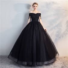 Off The Shoulder Black Ball Gown Prom Dress Prom Dresses Gowns Ball Gown Dresses Black Ball Gown