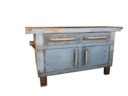 vintage industrial work bench table