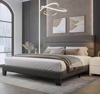 Amazon.com: WEEWAY Base de cama King con cabecera tapizada ...