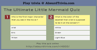 What is the name of this little mermaid character? The Ultimate Little Mermaid Quiz