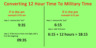 Would it be something like this below? Convert Military Time To Standard And Vice Verse Ontheclock