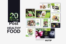 20 Facebook Post Banners Healthy Food By Wutip On Envato Elements Facebook Ads Design Banner Facebook Banner