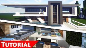 This modern mansion features a pool and a helipad. Minecraft Modern House Interior Design Tutorial How To Make Part 2 1 8 Youtube