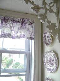 Purple Toile Valance For The Kitchen Decor Lavender Kitchen Toile Curtains