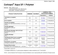 SPEC Carbopol Aqua SF | PDF | Viscosity | Materials Science