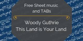 G+g d majord a7a7 as i was walking, this ribbon of highway, i saw below me Free Classical Guitar Sheet Music Woody Guthrie This Land Is Your