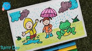 I hope you will enjoy this drawing.thank you, visit again. Rainy Season Drawing Easy Learn How To Draw A Scenery Of Kids Enjoying Rainy Day Youtube