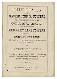 Здесь вы можете скачать at fat mary jane. Lot Detail The Lives Of Master John H Powers The Wonderful Kentucky Giant Boy And Of His Sister Miss Mary Jane Powers Known As Barnum S Fat Lady