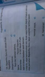 Namun, kita tidak bisa seenaknya untuk tidak masuk sekolah, melainkan membutuhkan surat izin. Buatlah Surat Pribadi Dan Surat Izin Tidak Masuk Sekolah Brainly Co Id