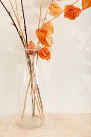 .decorating a tall, clear centerpiece vase is something that you can do with white floral tape and a few other key bio: Clear Glass Vase Containing Dried Flowers On A White Background Stock Photo Picture And Royalty Free Image Image 94716003