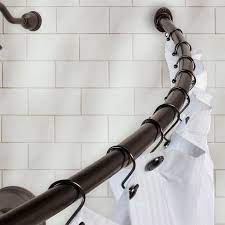 Bennington Curved Shower Curtain Rod Wall Mounted Adjustable 37 63 Bronze Finish Curtain Rods Hotel Shower Curtain Shower Curtain Rods