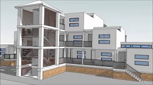 Once you've drawn your line up, you can draw lines to the two corners to create a face, then erase your center line so that the face you created is one uniform face. Apartment Building Designs Plans Novocom Top