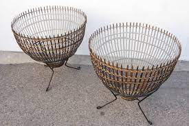 Franco albini was an italian designer and architect best known for his chairs, tables, and other furniture. Mid Century Modern Franco Albini Rattan Iron And Glass Side Tables At 1stdibs