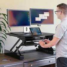 Seville Classics Airlift Pro 35 4 Electric Sit Stand Desk Riser With Usb Charging Port Tablet Slot Gamer Room Desk Electric Sit Stand Desk