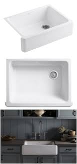cast iron, apron front, farm sink