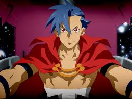 Kamina is tall and well built, and prides himself on being manly and tough. he has light blue, short, spiky hair and is frequently seen wearing his trademark red sunglasses that cover his red eyes. Kamina Tengen Toppa Gurren Lagann Tattoo Solo Page 3 Zerochan Anime Image Board