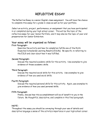 Good reflection paper examples can depict reflections of their writers about classes they have attended, families, or jobs. Buy A Reflective Essay Example For High School Complete Tutorial And Reflective Essay Examples For High School