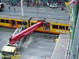 Funny Train Crane Accident With Passenger Train Funny Pictures By Cool Fun Pics Railway Accidents Train Train Wreck