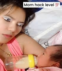 Mother of the year 🙂😅👏🏾👏🏾👏🏾 I took 10 seconds to understand the  picture