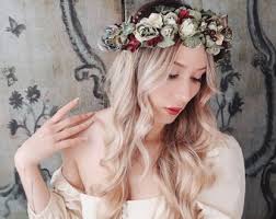 Wald Kopfschmuck, Blumenkrone, weinroter Kopfschmuck, Blumenkrone,  Renaissance Haarschmuck, Waldhochzeit, Blumenkrone