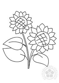 Free download 36 best quality sunflower coloring page at getdrawings. Two Simple Sunflower Coloring Page Flowers Templates