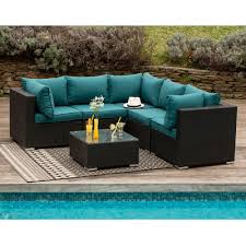 Salon De Jardin Bas 5 Places Resine Tressee Akira Noir Et Bleu Canard Squareline Housse Salon De Jardin Canape Jardin Mobilier Jardin