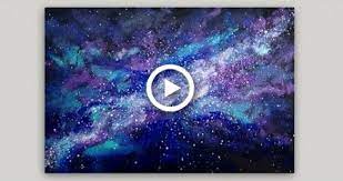 Sponge Painting A Galaxy With Acrylic Paint Easy Sponge Painting Technique Sponge Painting Galaxy Painting Acrylic Galaxy Painting Diy