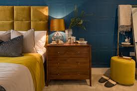 Suna Interior Design Show Home For Countryside Royal Hill Park Suna Blue And Mustard Bedroom Mus Yellow Bedroom Decor Feature Wall Bedroom Teal Bedroom Decor
