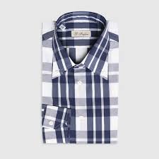 The house also creates outstanding lightweight jackets and gentlemen's accessories — peruse a selection at the rake. G Inglese Macro Check Button Down Navy Shirt Acquista Su Barroco