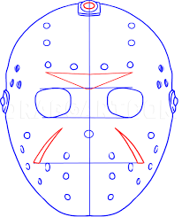 Jason voorhees is the main villain in the friday the 13th saga. How To Draw Jasons Mask Step By Step Drawing Guide By Dawn Dragoart Com