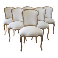 Set Of Six Wood Louis Xv Style Dining Chairs In Natural Belgian Linen In 2020 Dining Chairs French Dining Chairs Wooden Dining Chairs
