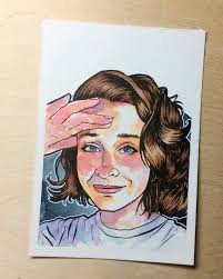 A little Sunday night painting of @meganroseruiz because she’s awesome ☺️  #watercolor