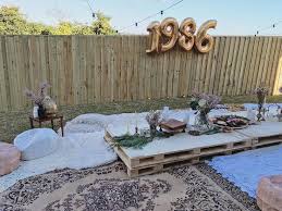 18th Outdoor Birthday Party Decoration Ideas For Adults Diy Boho Style Backyard 30th Birthday Party Bohemian Pallet Table Lots Of Candles And P Backyard Birthday Backyard Birthday Parties Bohemian Party Decorations