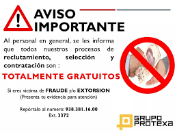 Guzmán guadalajara ocotlán puerto vallarta tonalá la piedad lázaro cárdenas morelia zamora cuautla cuernavaca tepic oaxaca salina cruz tuxtepec puebla querétaro san juan del rio cancún chetumal cozumel playa del carmen cd. Aviso Importante De Reclutamiento Protexa